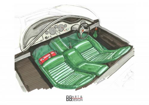 Jaguar race car design drawing